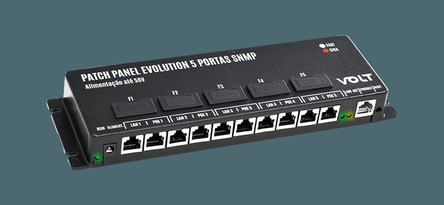 PATCH PANEL GIGA (VOLT) 5 PORTAS POE EVOLUTION SNMP 12 A 56V