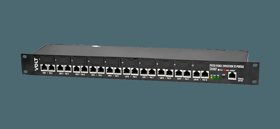 PATCH PANEL GIGA (VOLT) 10 PORTAS POE EVOLUTION 12 A 48V