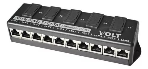 PATCH PANEL FAST (VOLT) 5 PORTAS POE 12 A 48V