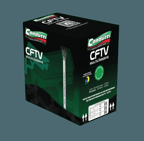 CABO REDE CFTV (CONDUTTI) 4P PRETO 300M