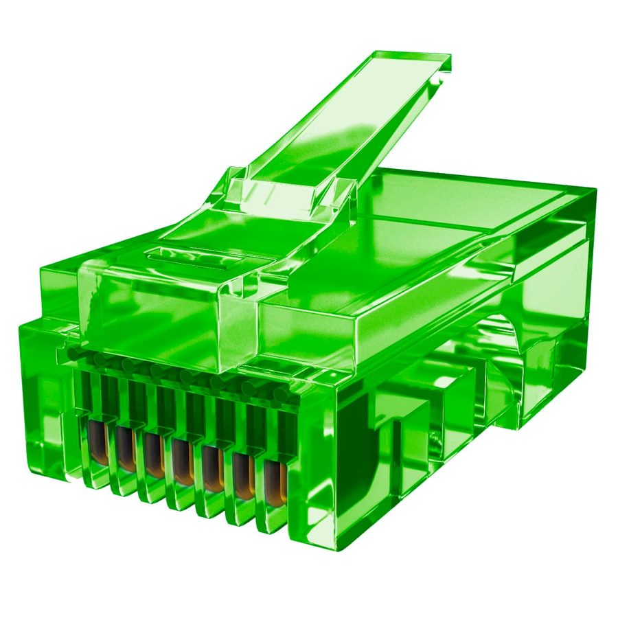 CONECTOR RJ45 (SHORELINE) VERDE CAT5E (25UND)